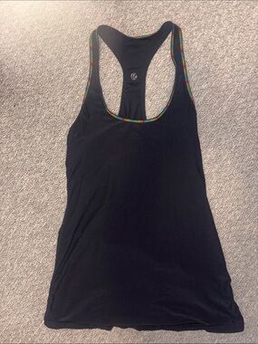 Lululemon Black/Multicoloured Reversible Racerback Tank